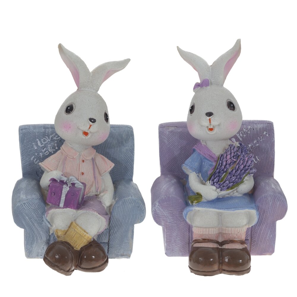 Фигурка декоративная Заяц фиолетовый 9х9х13см 2в. арт.769617 по цене 