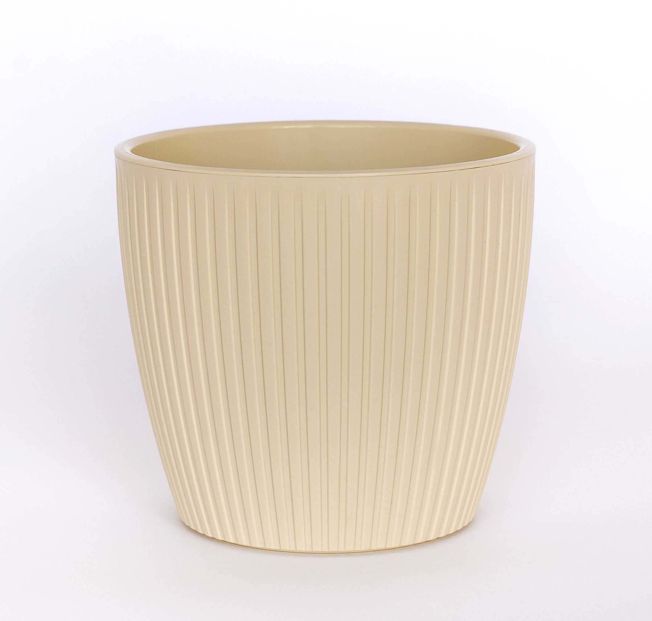 Кашпо ЭВИ ВипСет со вставкой пластик d-20см h-18см V-4,5л крем по цене 