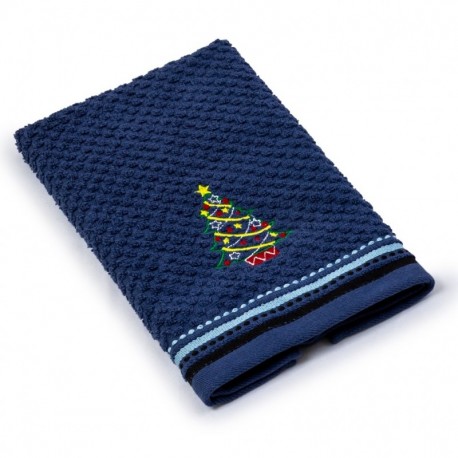 Полотенце Елочка махровое 30х50см, синий, арт.Мозаика_А-58 по цене 