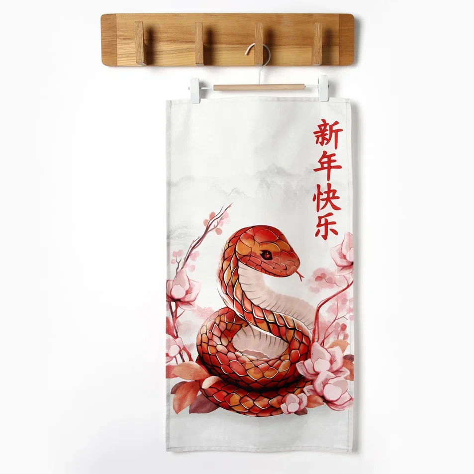 Полотенце Этель Змея Цветение 40х73см, хлопок арт.10646685 по цене 