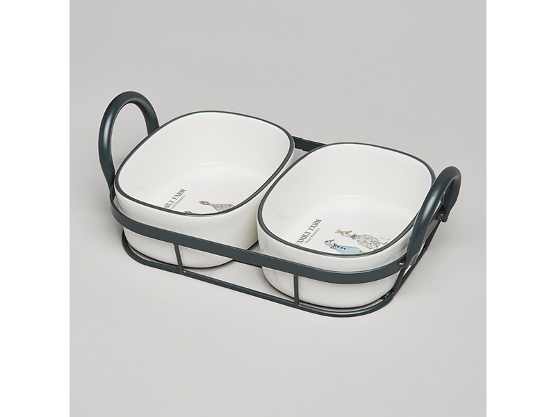 Набор форм на метал.подставке Лефард Семейная ферма 2шт 28,5x16x8,5см, фарфор арт.263-1373 по цене 