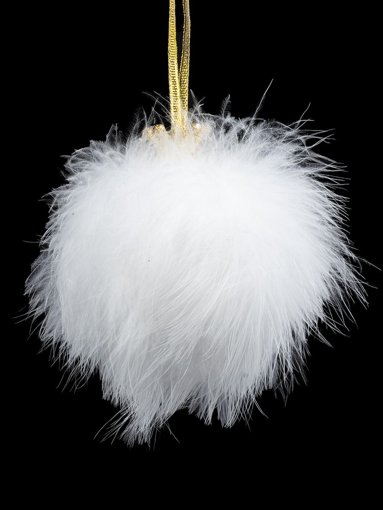 Украшение новогоднее подвесное из гусиного пера и пера индейки 11х10х10см арт.90880 по цене 