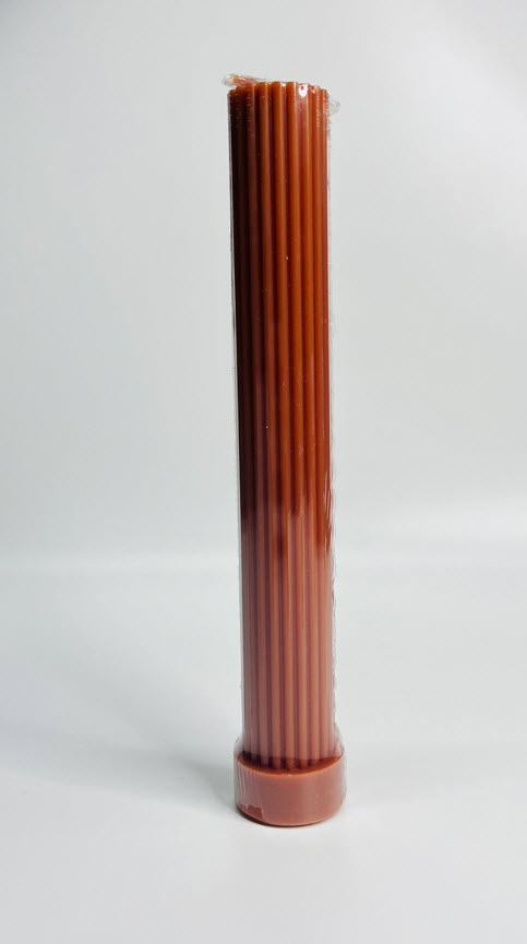 Свеча прямая рифленая 22х2,5см, терракотовый по цене 