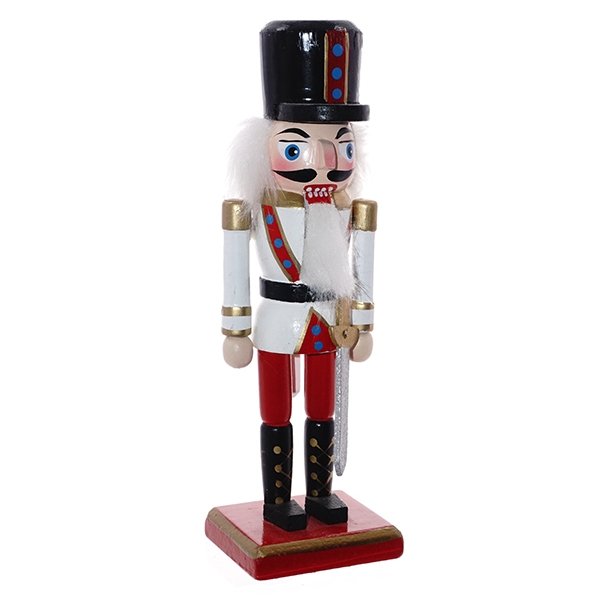 Фигурка декоративная Щелкунчик в белом мундире на подставке 6х5х20см арт.239665 по цене 