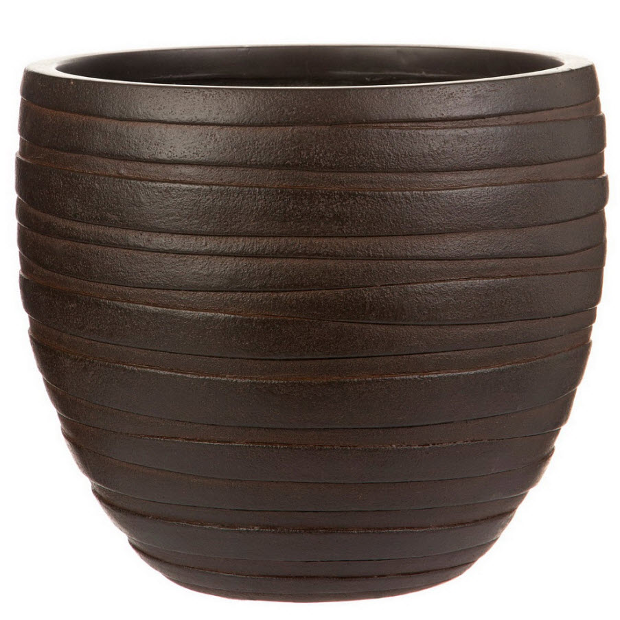Кашпо Роу Круглое 32л файберстоун, коричневый 36х31,5см арт.ROWR36-B по цене 