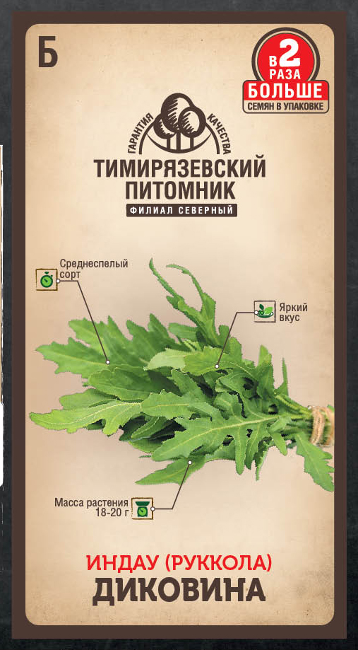 Семена Tim/салат индау (рукола) Диковина 1г Двойная фасовка 