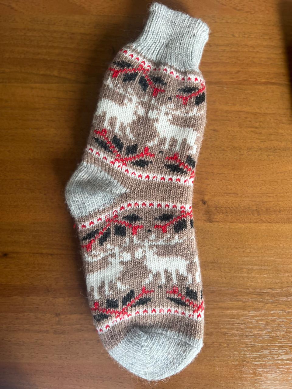 Носки женские шерстяные Олень размер 35-37, цвет серый с бежевым арт.N6R226-1 по цене 