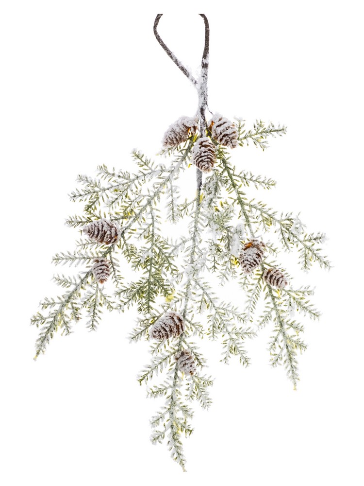 Украшение новогоднее Подвеска 43х27х2,5см полиэтилен, с сосновыми шишками арт.91398 по цене 