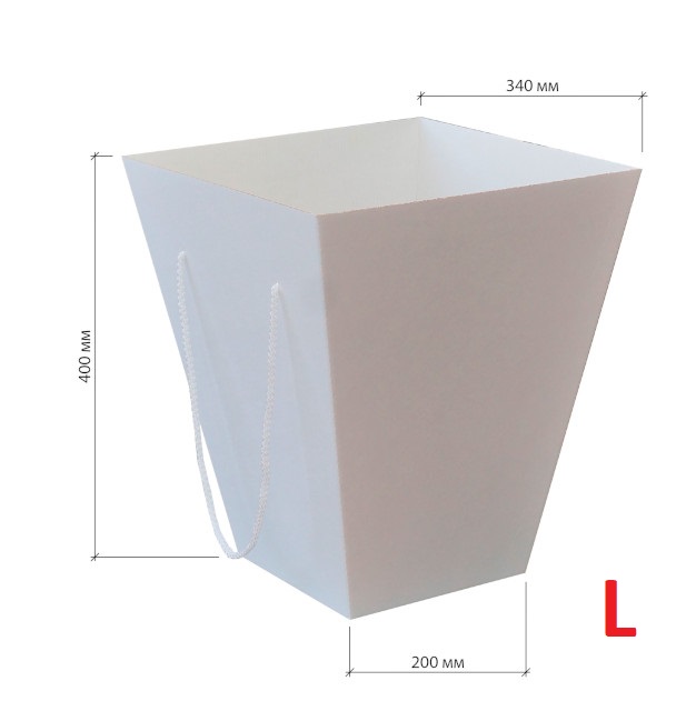 Коробка для цветов 200х340х400 белый по цене 