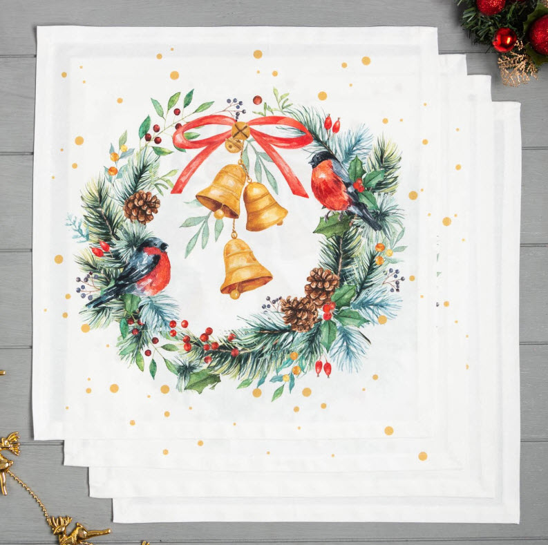 Набор столовый Этель Лесные животные: скатерть 150х110см, салфетки 40х40см 4шт арт.7319011 по цене 