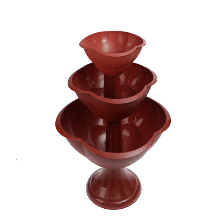 Вазон Клумба на высокой ножке Водопад 3 яруса 90см пластик, коричневый арт.3721371 по цене 