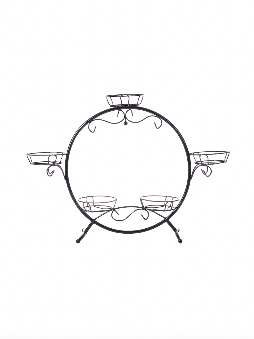 Подставка для цветов О на 5 цветков, черная, металл арт.16080405 по цене 