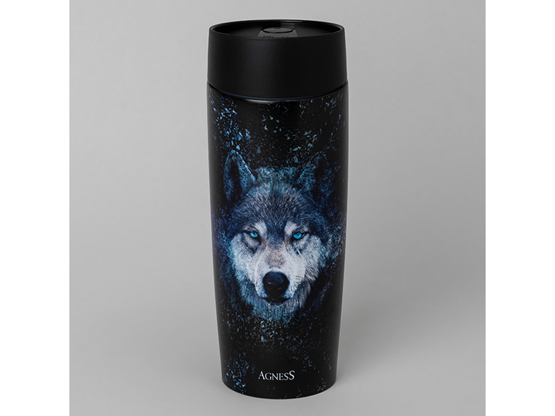 Термокружка Агнесс Волк 360мл арт.709-111 по цене 