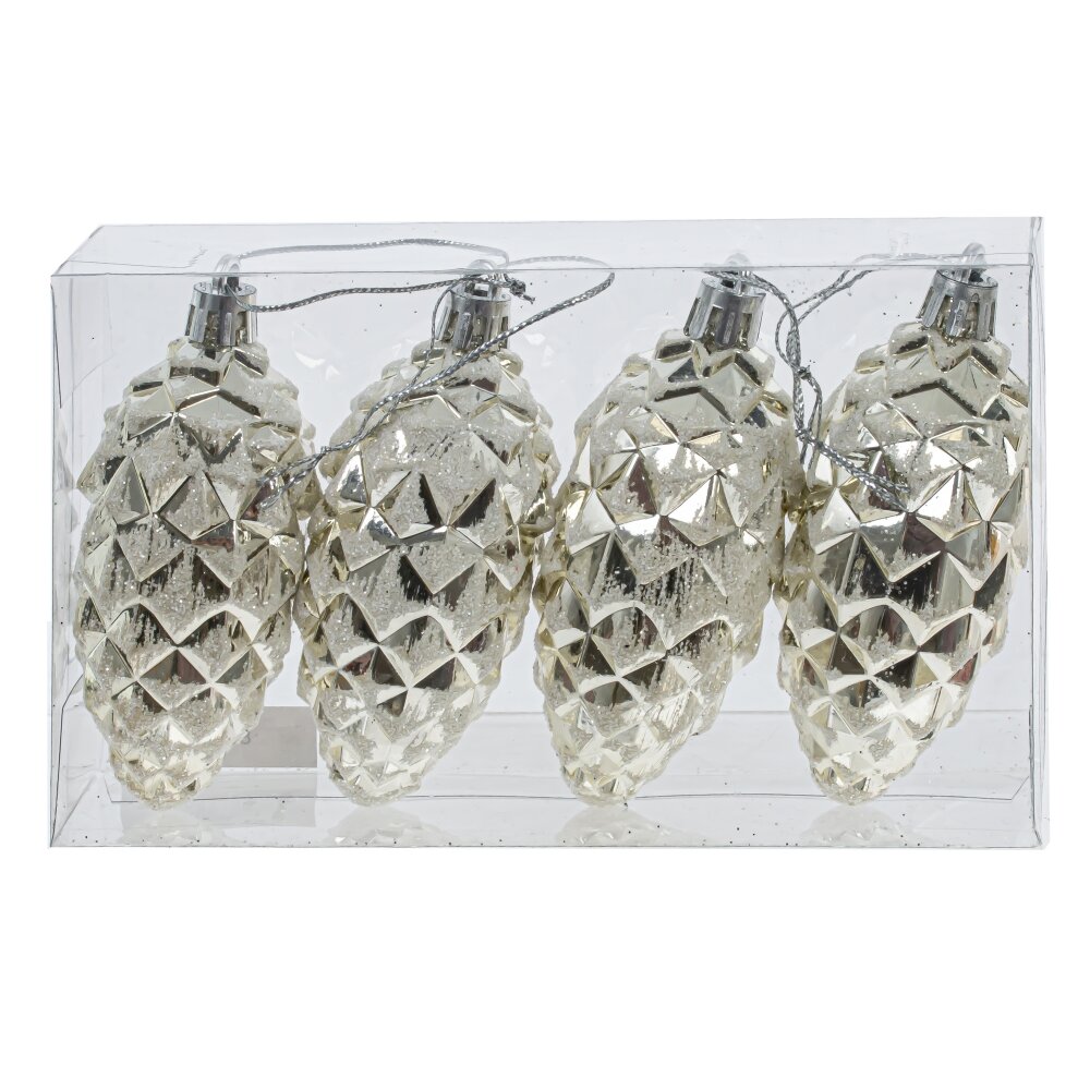 Украшение новогоднее Шишка набор 4шт 15х3,5х9см арт.807900 по цене 