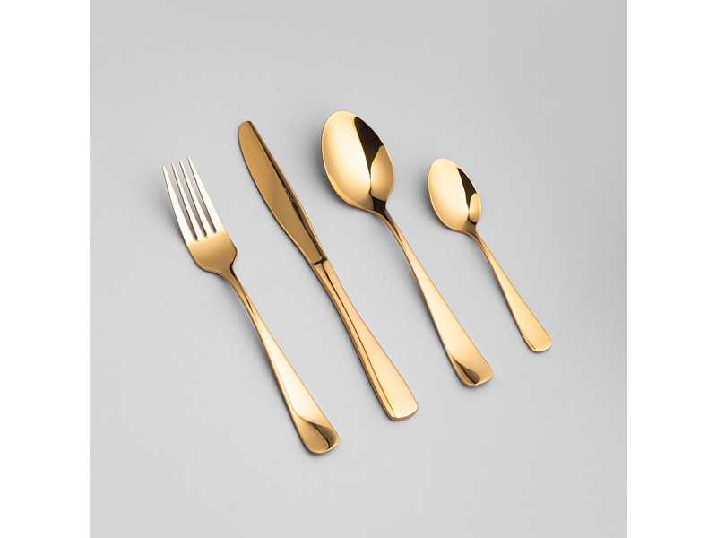 Набор столовых приборов Солди Агнесс 16пр цвет золотой, сталь арт.1000-014 по цене 