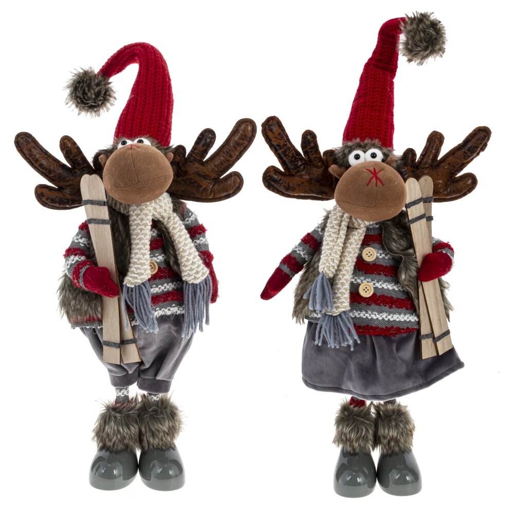 Игрушка набивная Олень с лыжами 16х9х38см арт.791707 по цене 