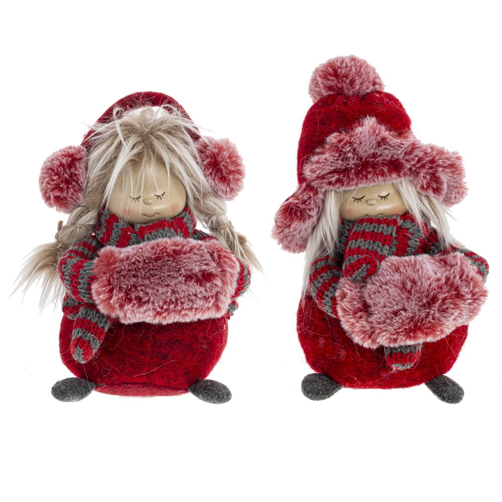 Игрушка набивная Девочка с муфтой 12х14х23см арт.791815 по цене 