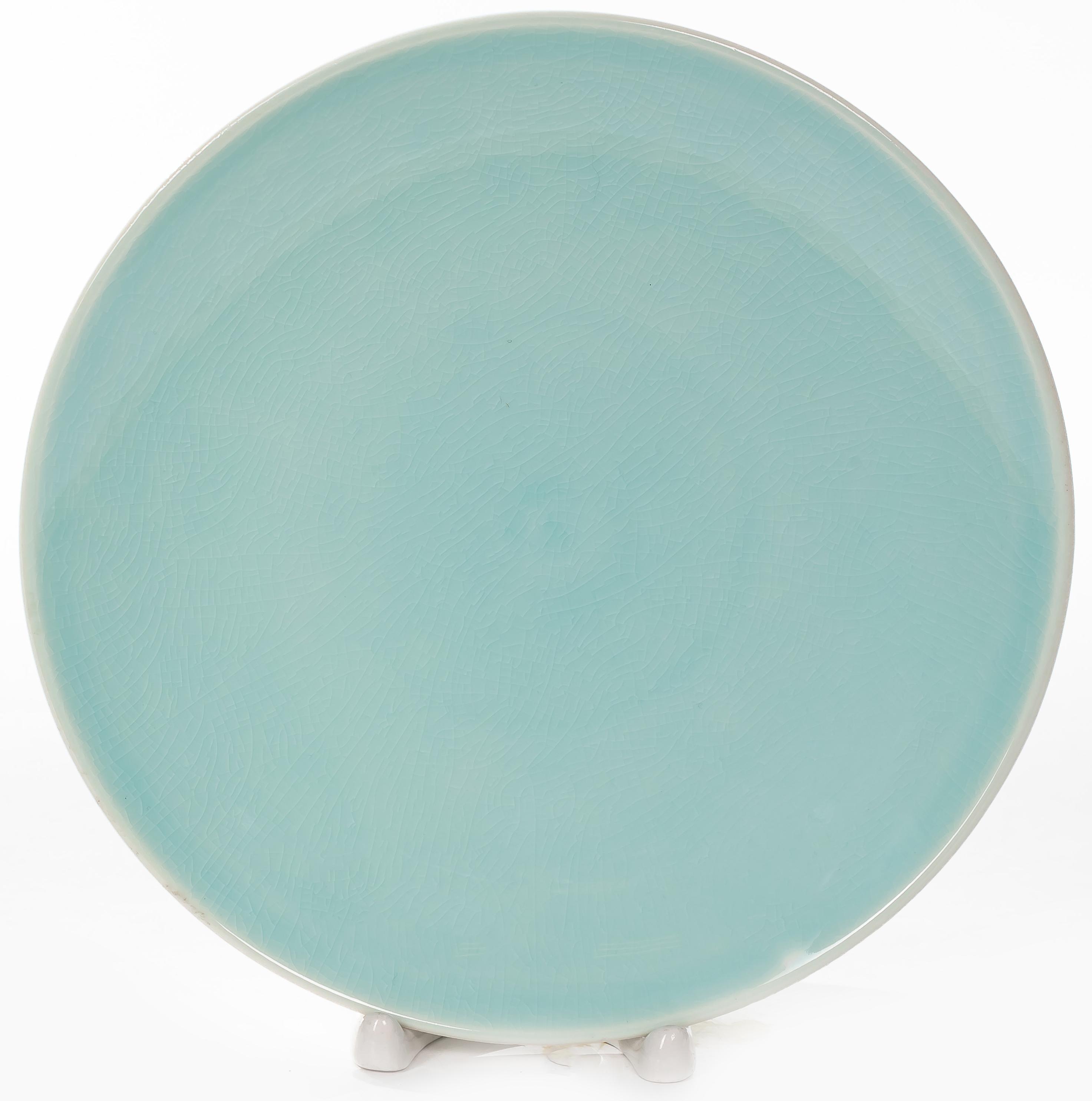 Тарелка мелкая Иштар 21см, фарфор, ментоловый кракелюр арт. 236-28006 по цене 