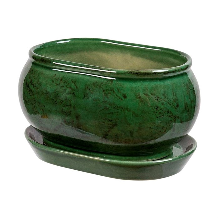 Горшок для цветов Танго № 2, бежевый, зеленый В14,5 см по цене 