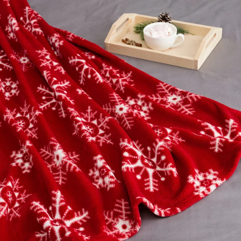 Плед Этель Снежинки 180х200см, корал-флис арт.4566532 по цене 