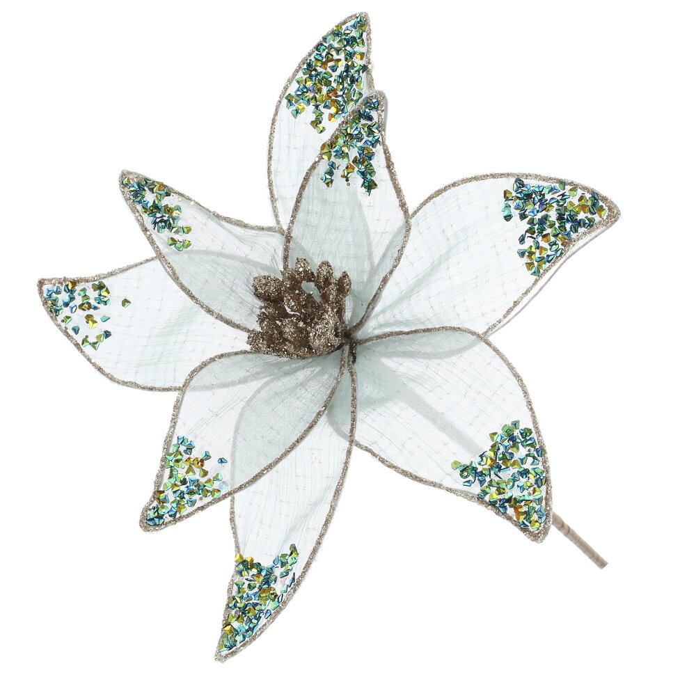 Цветок искусственный Пуансеттия 20х20х36см арт.824301 по цене 