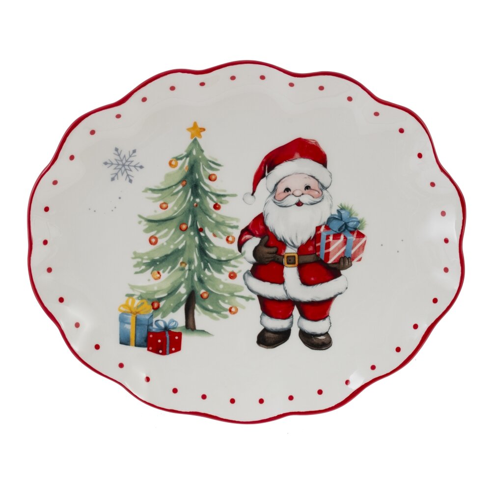 Блюдо Новогодний подарок 24х20х3см, керамика арт.805106 по цене 