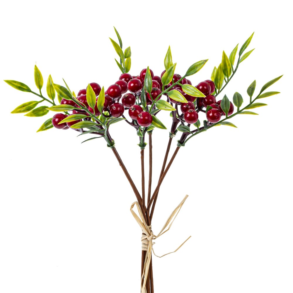 Ветка искусственная Букет ягодный 18х18х32см арт.799816 по цене 