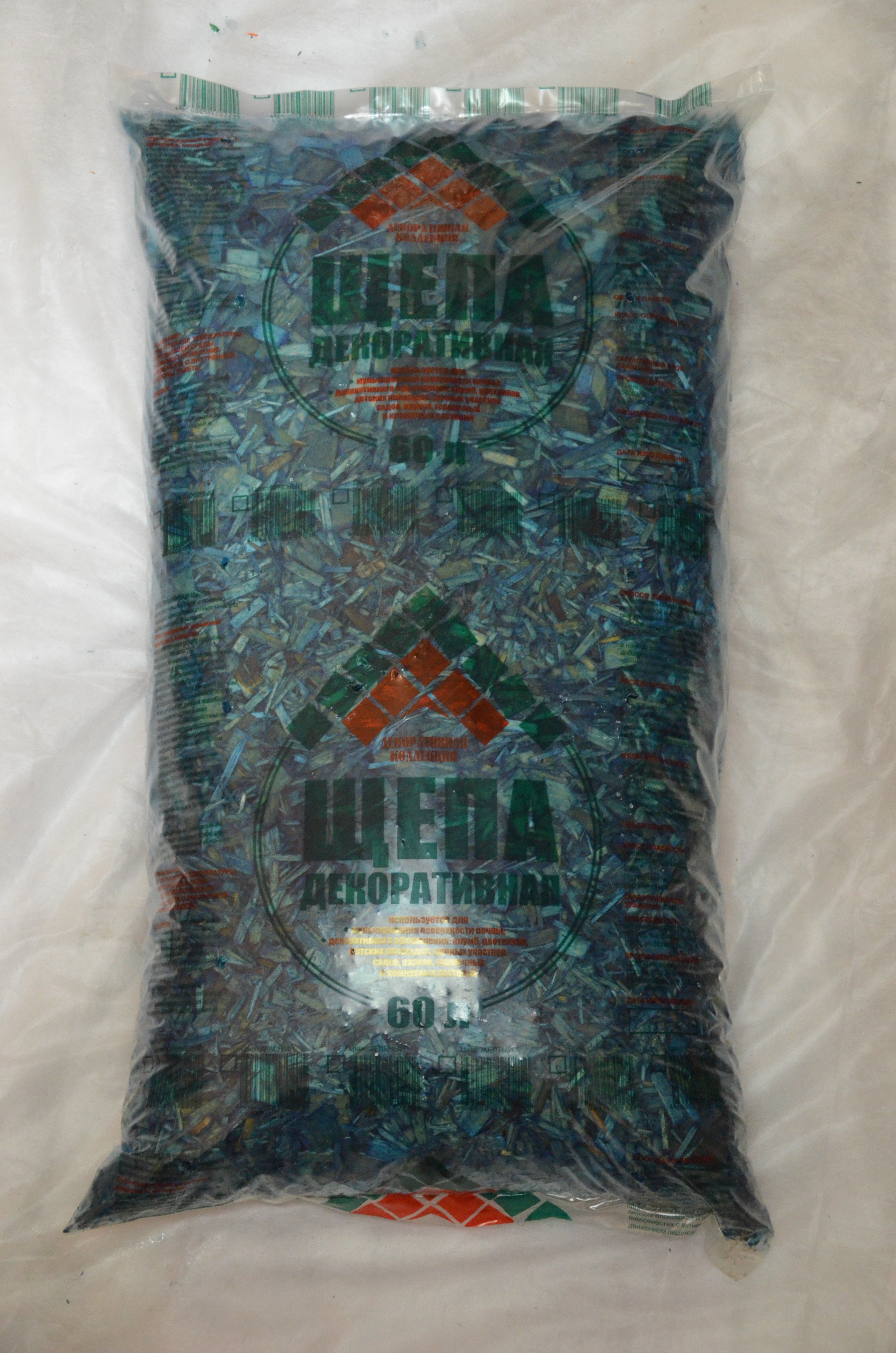 Щепа декоративная ДК синяя 60л по цене 