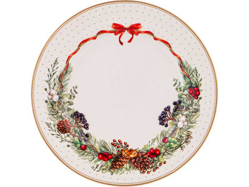 Тарелка закусочная Лефард Праздник фарфор 20,5см арт.85-1874 по цене 