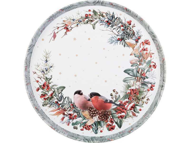 Поднос сервировочный Агнесс Снегири 33х2,1см арт.898-228 по цене 