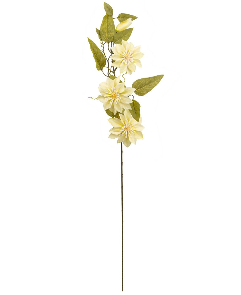 Цветок искусственный Клематис  81см, кремовый по цене 