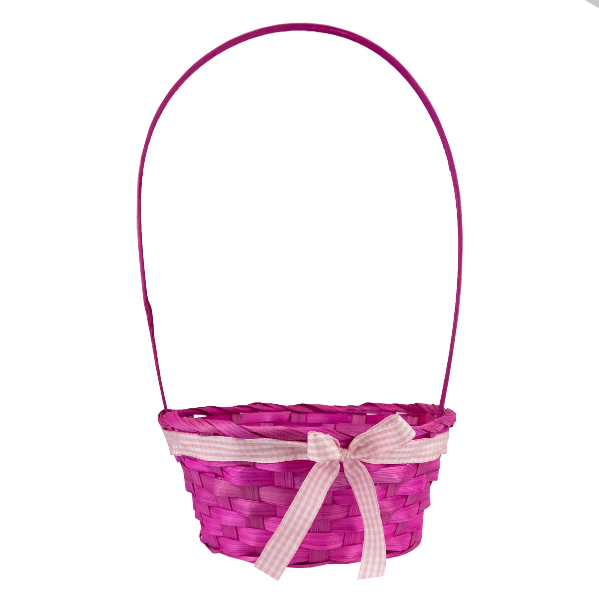 Корзина плетеная 22x9x38см розовый, бамбук по цене 