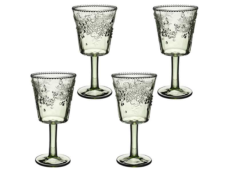 Набор бокалов Лефард Праздник 4шт 280мл зеленый, стекло арт.355-399 по цене 