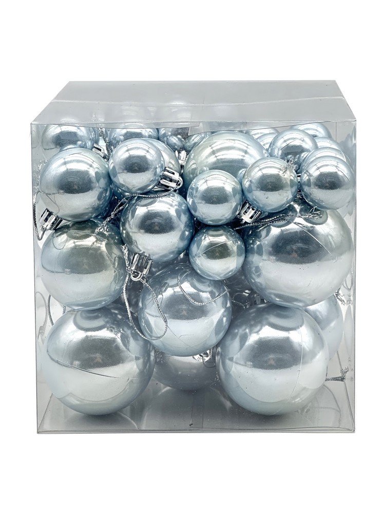 Украшение новогоднее подвесное Шары ассорти, набор из 59шт, голубой арт.91411 по цене 