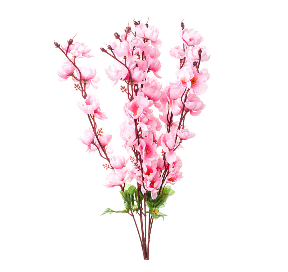 Цветок искусственный Ветка цветущая 60см, розовый по цене 