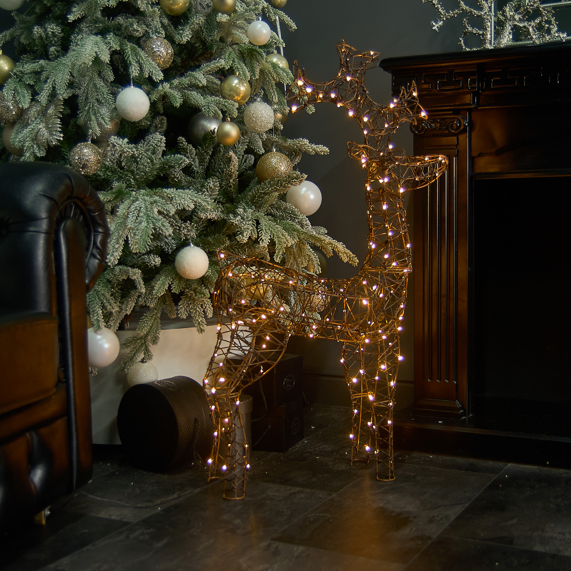 Фигура светодиодная каркасная Олень-3 60х98см, 160 светодиодов, теплый белый по цене 