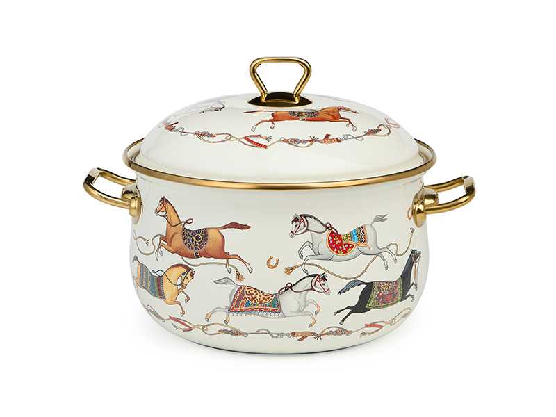 Кастрюля с крышкой Лефард эмаль Пассаж 4,8л 22см индукция арт.950-654 по цене 