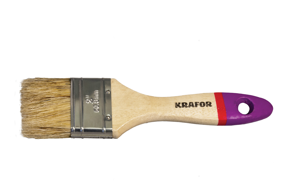 Кисть плоская Евро с натуральной щетиной Крафор №4 100мм по цене 