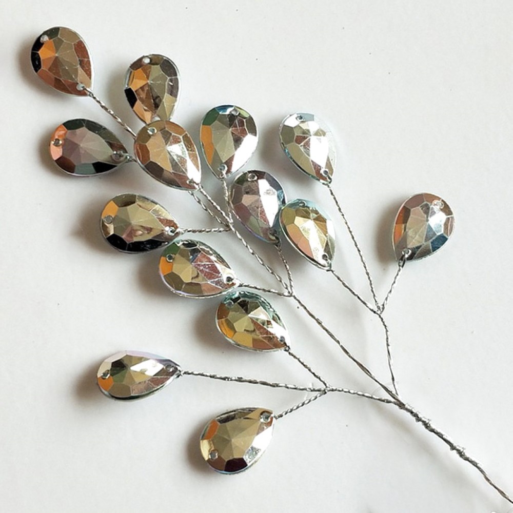 Изделие декоративное Вставка с кристаллами 16см, серебряный арт.к000013892 по цене 