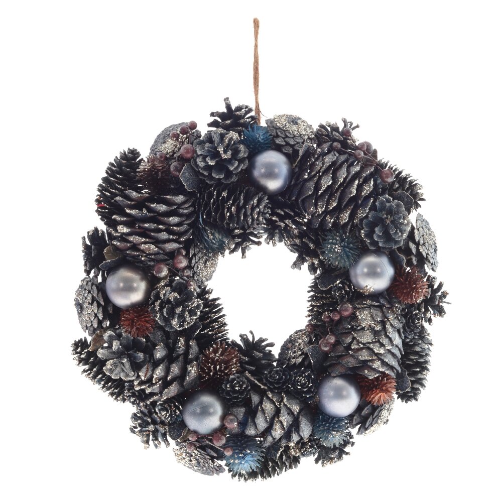 Изделие декоративное Венок серый 33х7см по цене 