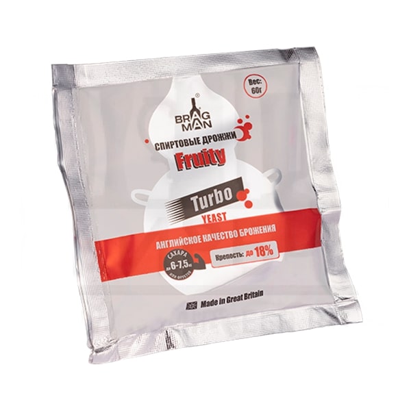 Дрожжи Брагман Фрути Турбо спиртовые 60г по цене 