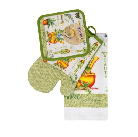 Набор Пафос прихватка 17х17см + рукавица 17х27см, полотенце 37х62см, арт.ПАФОС Набор по цене 
