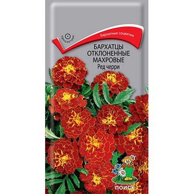 Семена Бархатцы (Тагетес) отклоненные махровые Ред черри 0,3г Поиск 