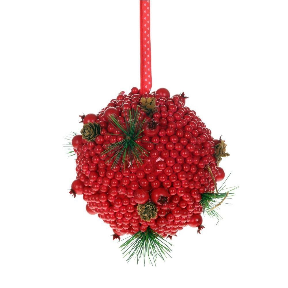 Изделие декоративное Ягодный шар подвесное 15х15х15см по цене 