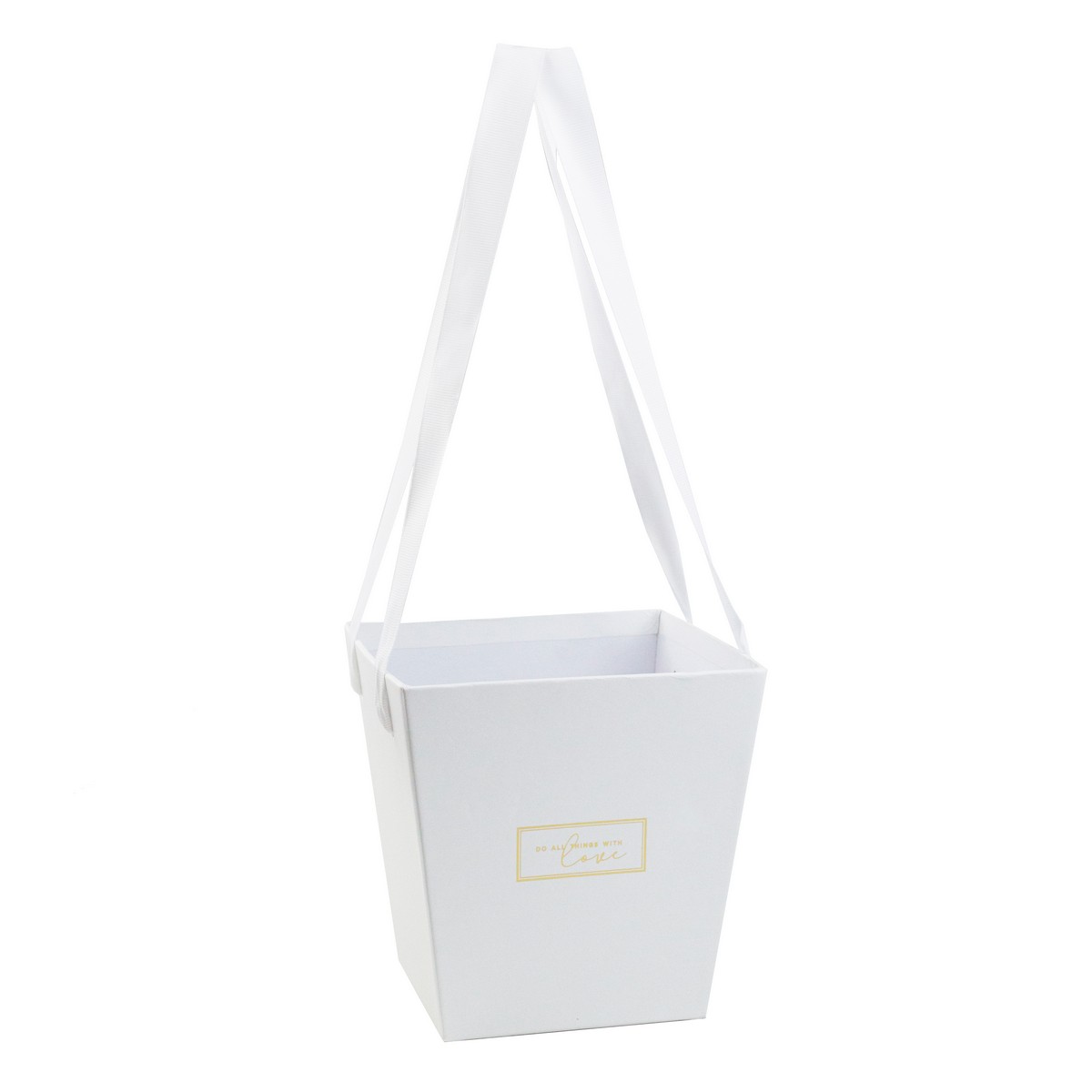 Сумка для цветов Трапеция 14,5х11х15см, белый по цене 