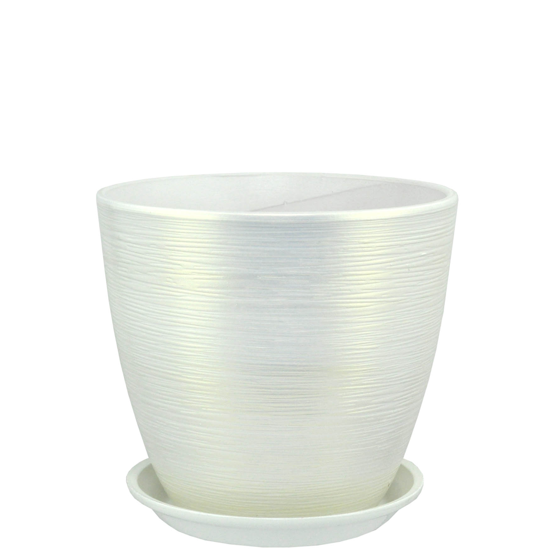 Горшок бутон Перламутр 12см 0,9л керамика, белый арт.674503 по цене 