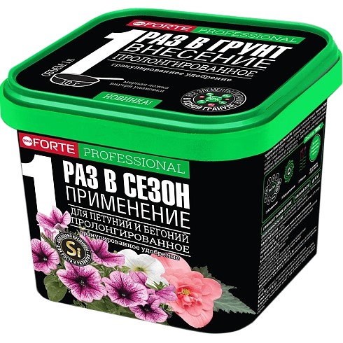 Удобрение сухое Бона Форте Турбо для петуний и бегоний  с биодоступным кремнием  ведро  1 л по цене 