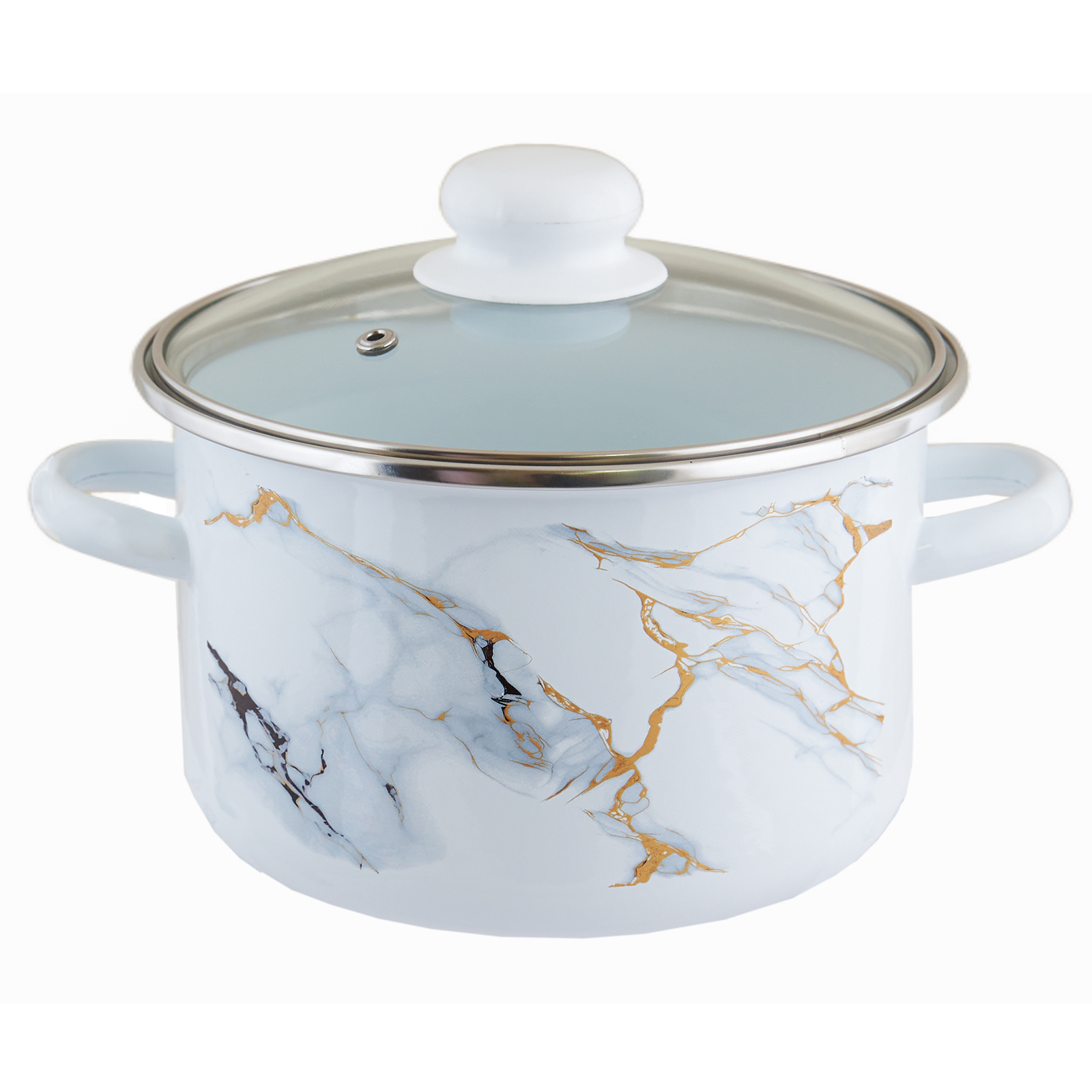 Кастрюля эмалированная Мрамор ТМ Аппетит цилиндр 2л арт.1RD161S по цене 