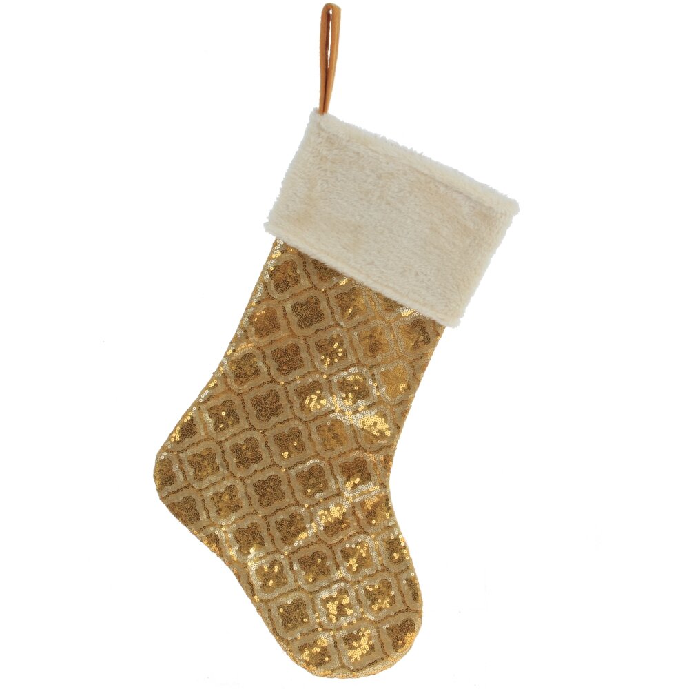 Изделие декоративное Носок с золотыми узорами 32х2х49см арт.779258 по цене 