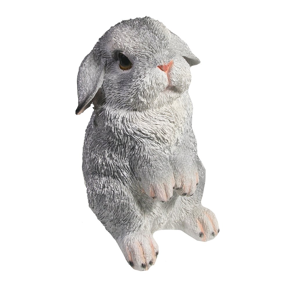 Фигура декоративная Зайка Шуня серебро 12х12х19см по цене 